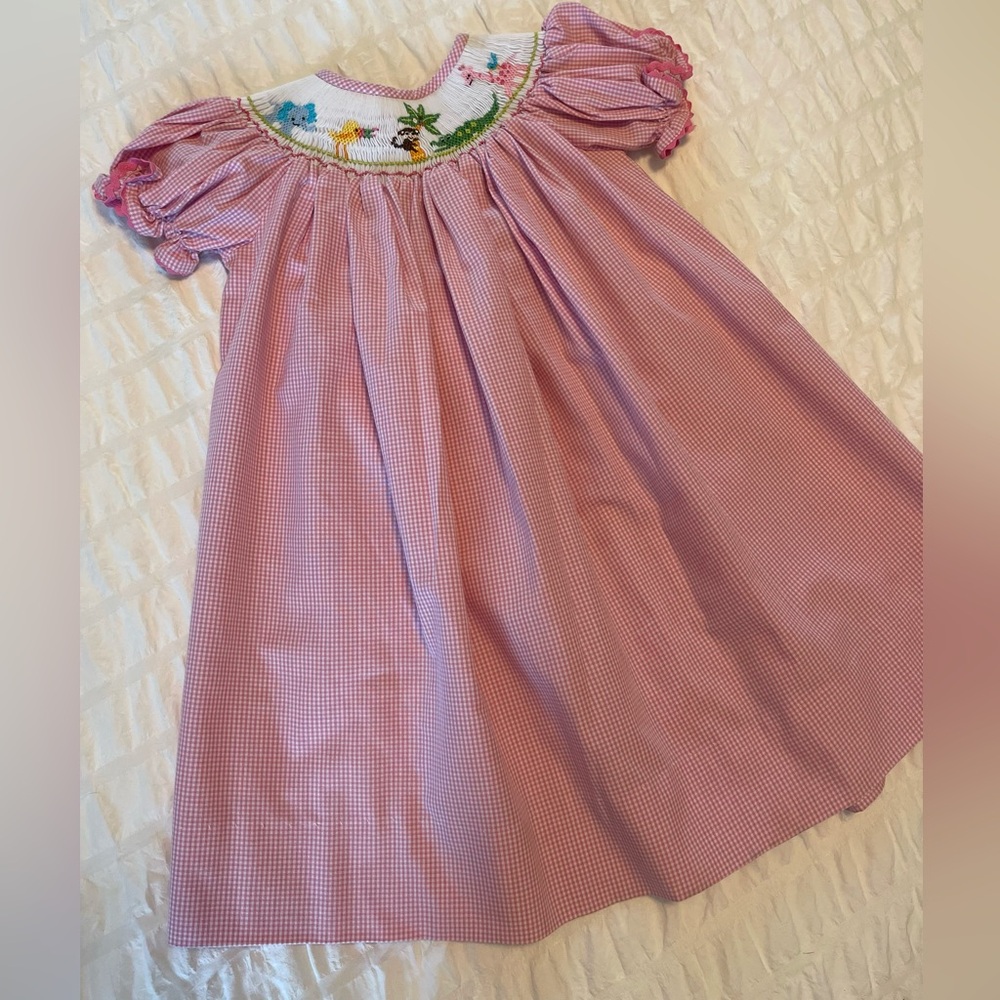 Smocked gingham dress